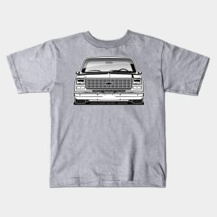 1980 Squarebody Chevrolet C10 Blazer Suburban BW Kids T-Shirt